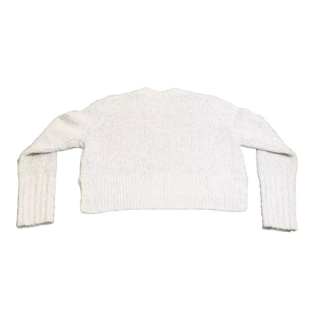 Allsaints Cropped Sweater Women's Small Oversized Off White Tinsel Wool Alpaca - Picture 2 of 5